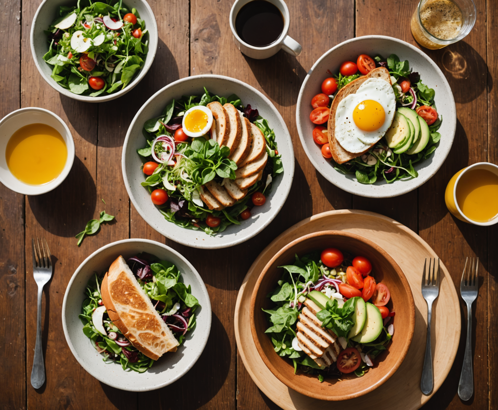 Farm-fresh lunch dishes at Ember and Oak