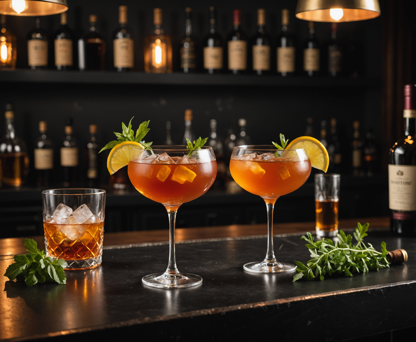 Craft cocktails and wine at Ember and Oak bar