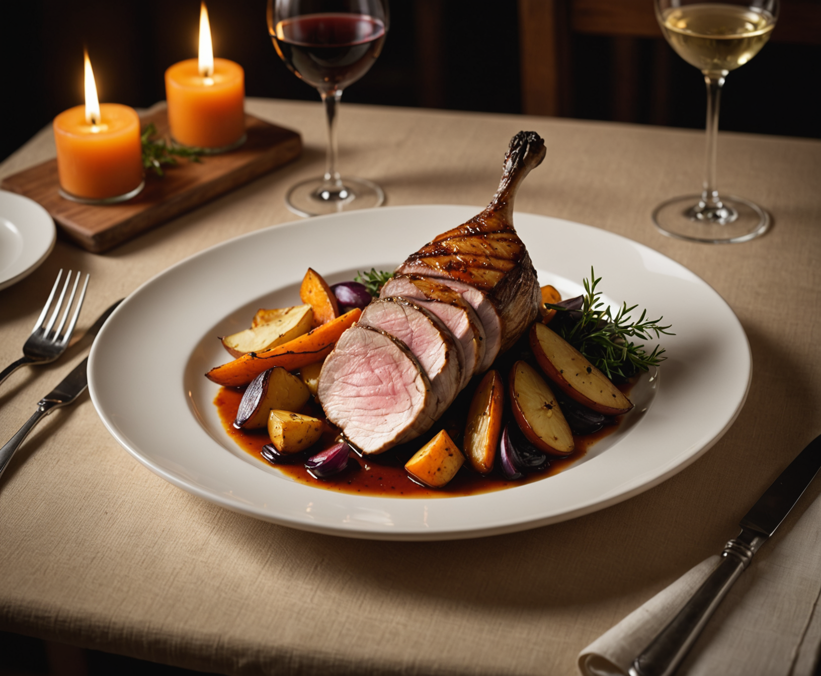 Seasonal dinner entrees at Ember and Oak